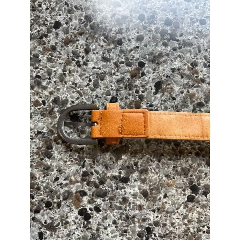 Colorful Woven‎ Belt With Leather LOOK Accents - 32.75 OVERALL  Inches
